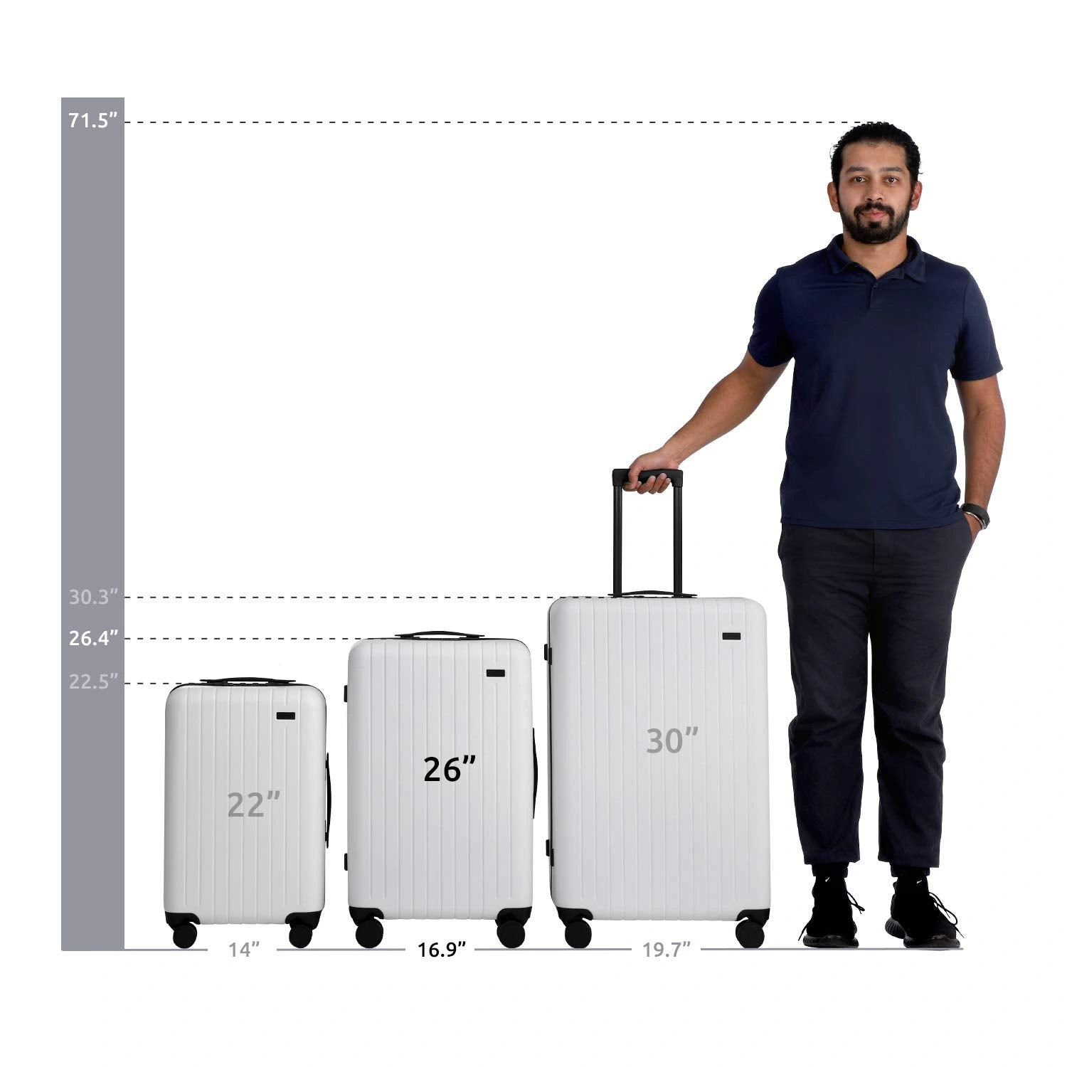 Effortless Travels 26" White Spinner Luggage Stylish & Strong