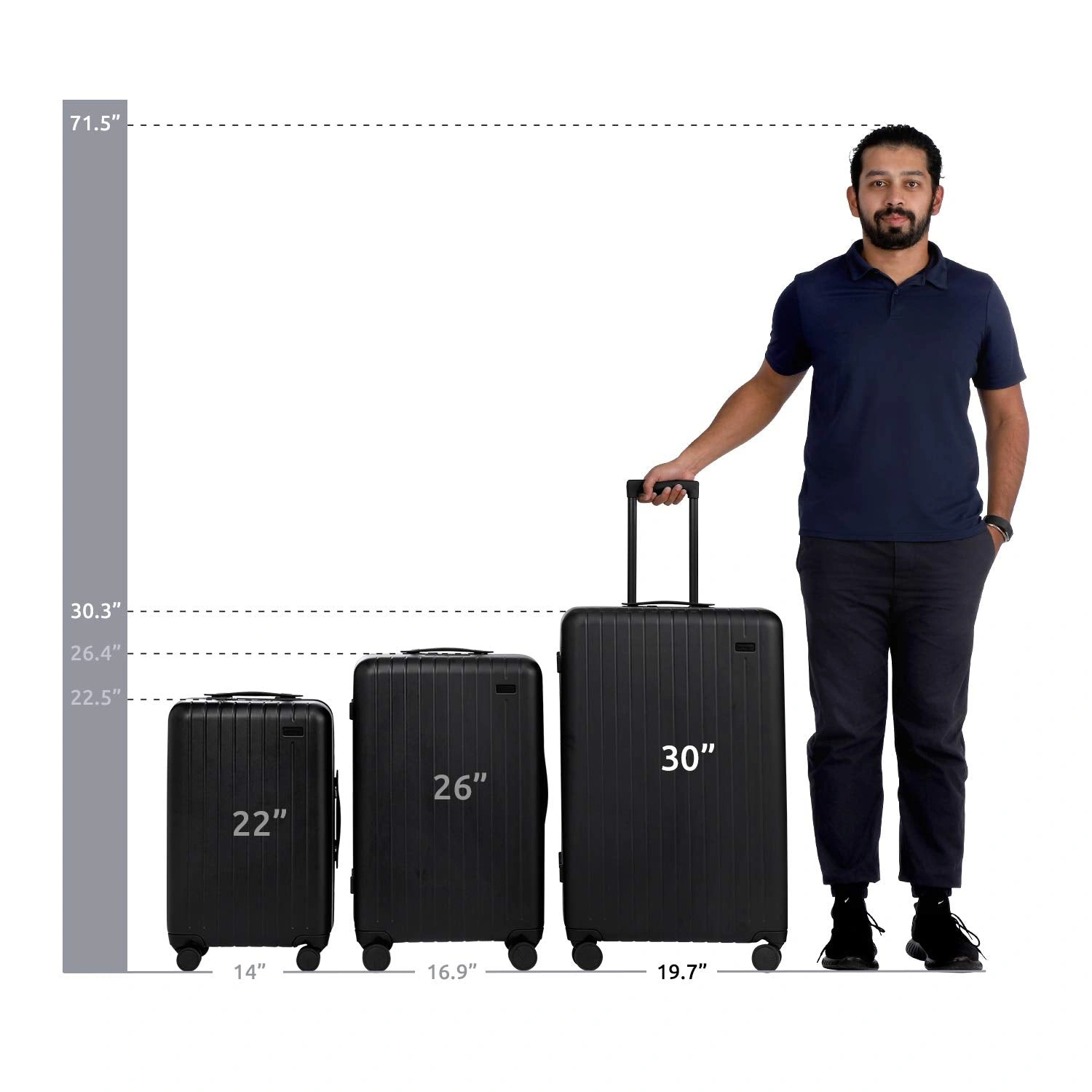 Glide & Go 30" Spinner Suitcase Stylish Black Travel Ready